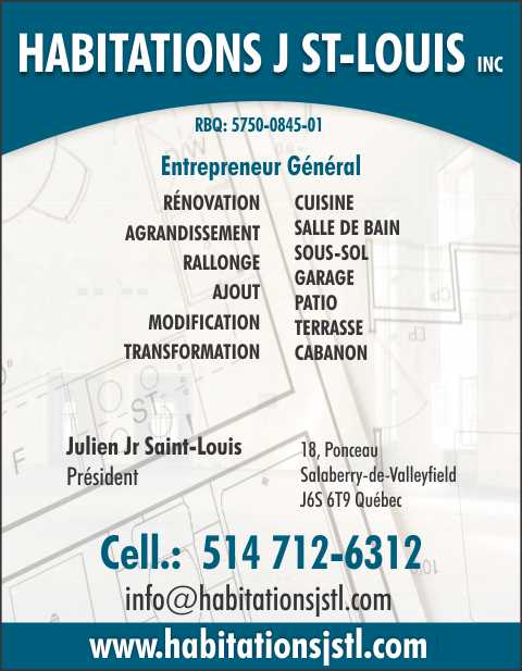 Habitations J St-Louis inc. | 18 Rue du Ponceau, Salaberry-de-Valleyfield, QC J6S 6T9, Canada | Phone: (514) 712-6312