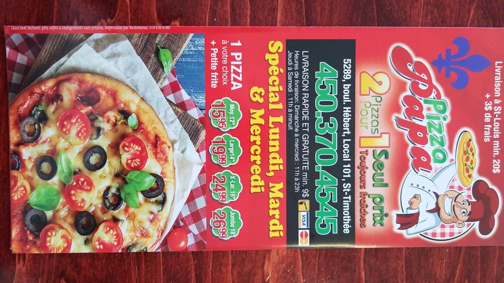 Papa Pizza | 5289 Boulevard Hébert, Salaberry-de-Valleyfield, QC J6S 6P2, Canada | Phone: (450) 370-4545
