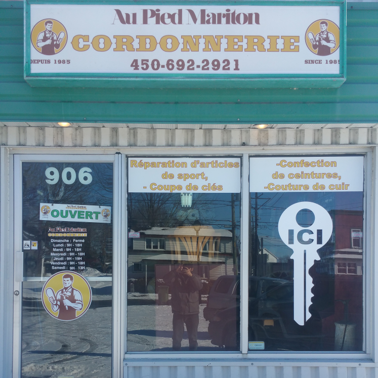 Cordonnerie Au Pied Mariton | 906 Boulevard Saint-Jean-Baptiste, Mercier, QC J6R 2K8, Canada | Phone: (450) 692-2921