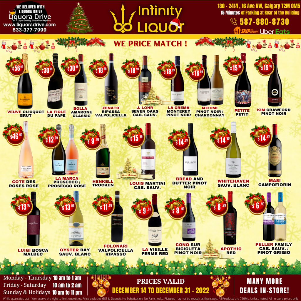Infinity Liquor | 2414 16 Ave NW Unit 130, Calgary, AB T2M 0M5, Canada | Phone: (587) 880-8730