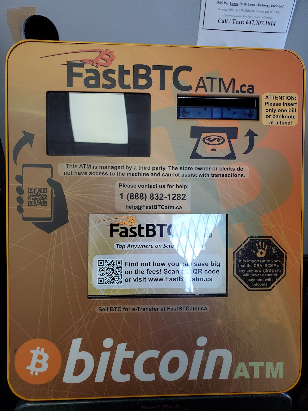 FastBTC Bitcoin ATM - Esso | 14010 Hurontario St, Inglewood, ON L7C 2E1, Canada | Phone: (888) 832-1282