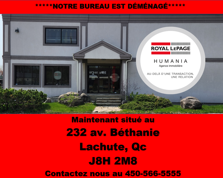 ROYAL LePAGE Humania | 232 Av. Béthany, Lachute, QC J8H 2M8, Canada | Phone: (450) 566-5555