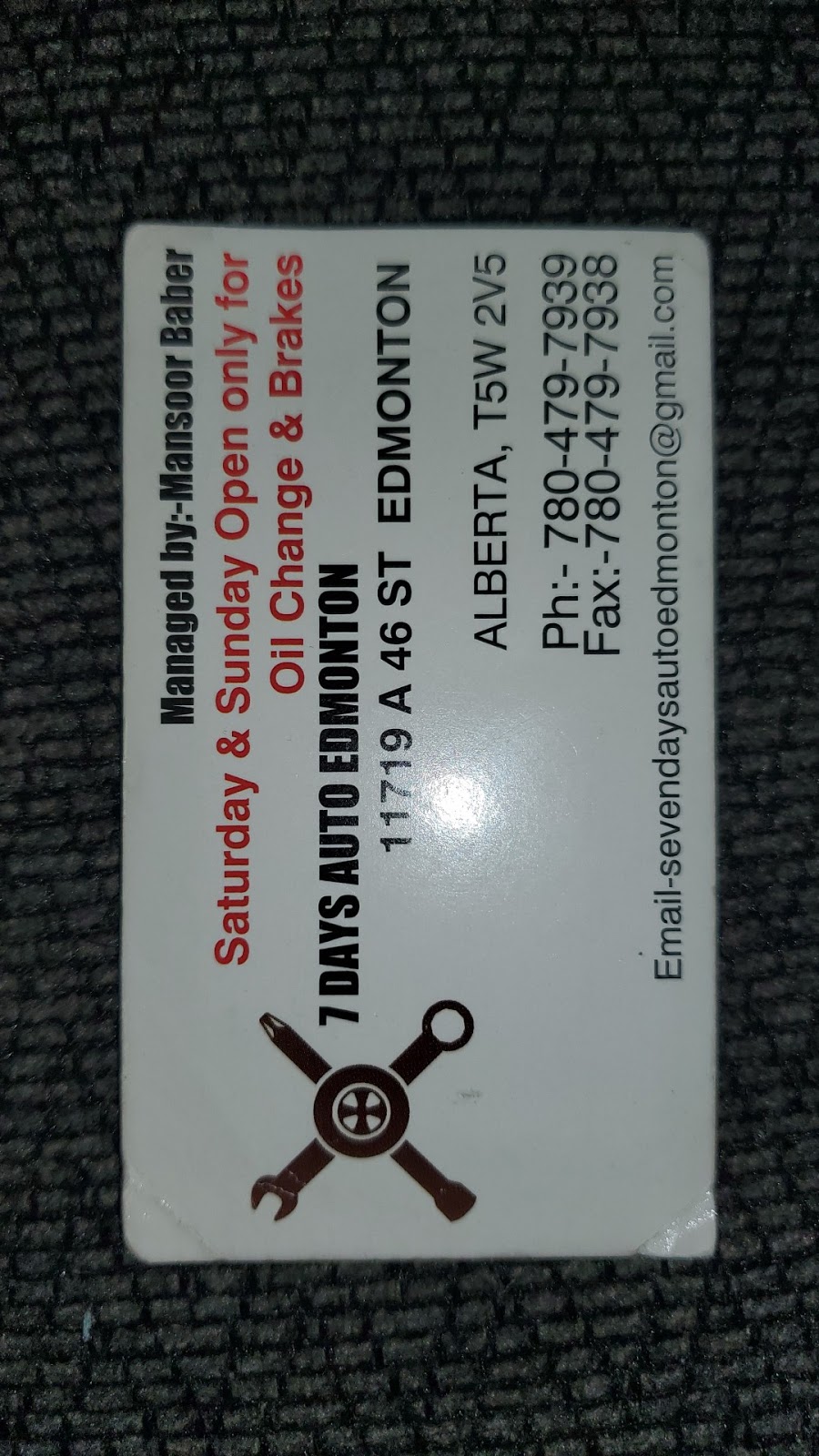 7 Days Auto Edmonton | 11719 A 46 St NW, Edmonton, AB T5W 2V5, Canada | Phone: (780) 479-7939