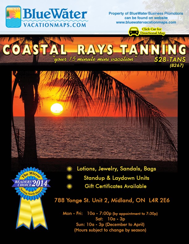 Coastal Rays Tanning | 788 Yonge St #2, Midland, ON L4R 2E6, Canada | Phone: (705) 528-8267