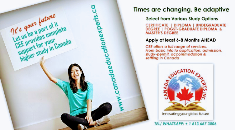 Canada Education Experts Inc. | 900 Dynes Rd Suite: 101G, Ottawa, ON K2C 3L6, Canada | Phone: (613) 667-3006
