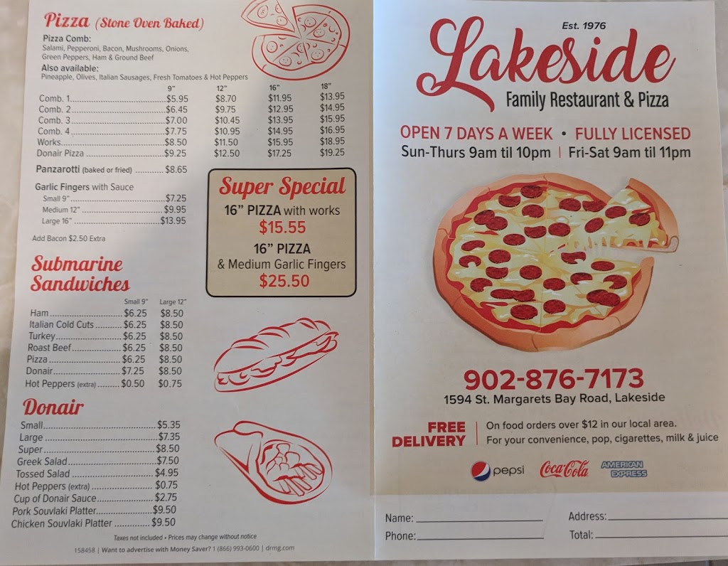 Lakeside Family Restaurant | 1594 St Margarets Bay Rd, Lakeside, NS B3T 1B6, Canada | Phone: (902) 876-7173