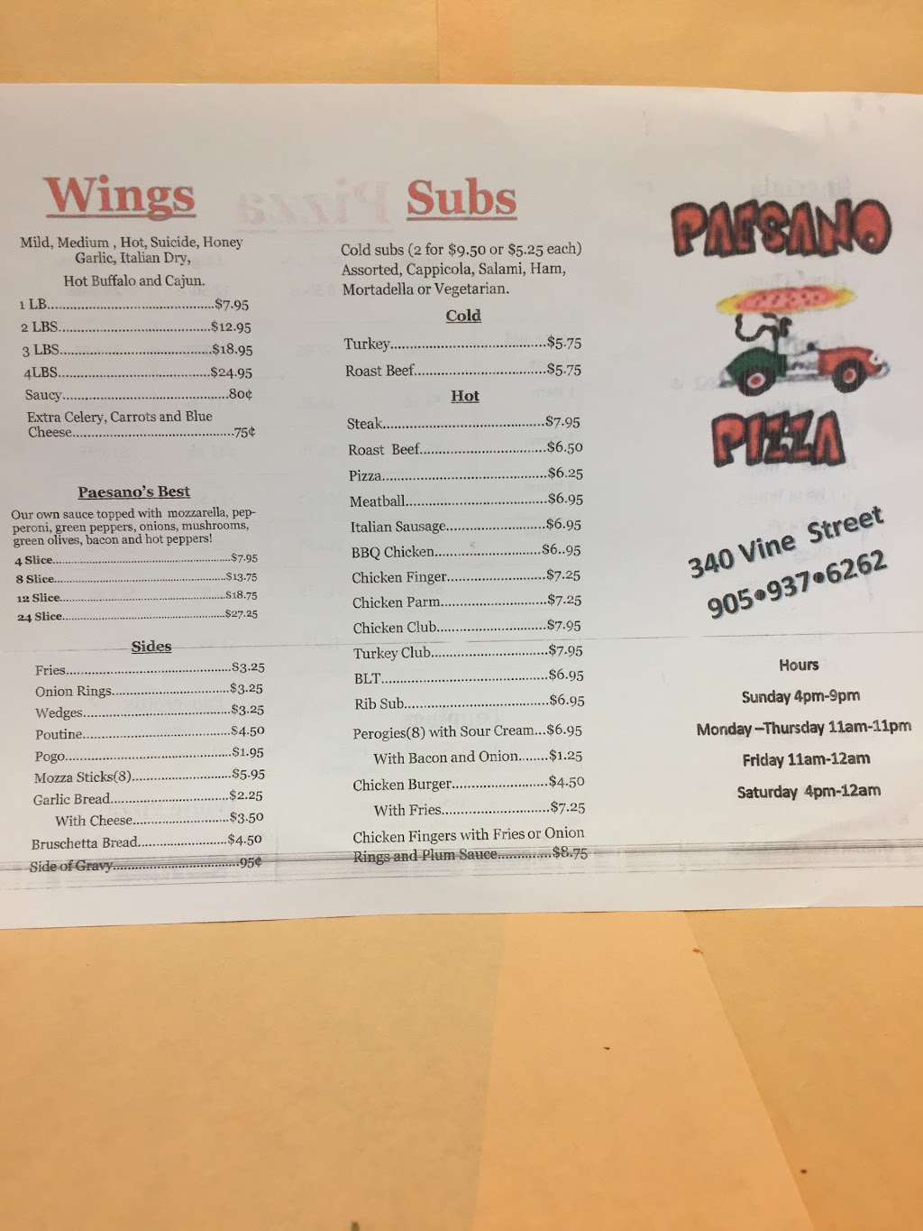 Paesano Pizza | 340 Vine St #5, St. Catharines, ON L2M 4T5, Canada | Phone: (905) 937-6262