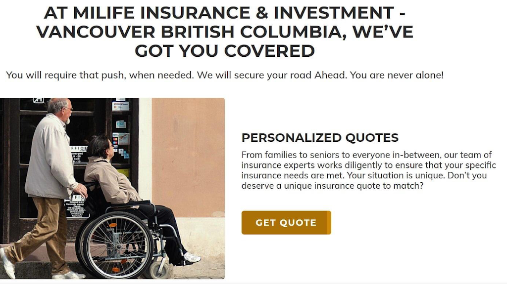 MILIFE Insurance & Investments Inc BC | 8168 136A St unit 61, Surrey, BC V3W 2Z6, Canada | Phone: (647) 824-2729
