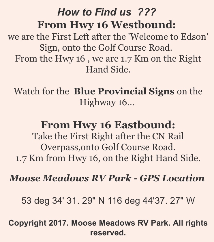 Moose Meadows RV Park | 53212 Range Rd 172, Edson, AB T7E 1Y4, Canada | Phone: (780) 712-3455