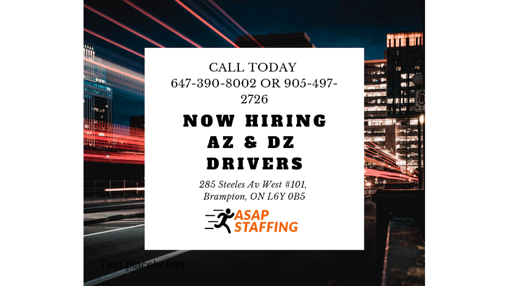 ASAP STAFFING SOLUTIONS | 285 Steeles Ave W #101, Brampton, ON L6Y 0B5, Canada | Phone: (647) 390-8002