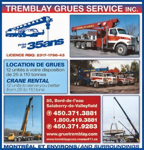 Tremblay Grues Service Inc | 85 Bd du Bord de lEau, Salaberry-de-Valleyfield, QC J6S 0A2, Canada | Phone: (450) 371-3881