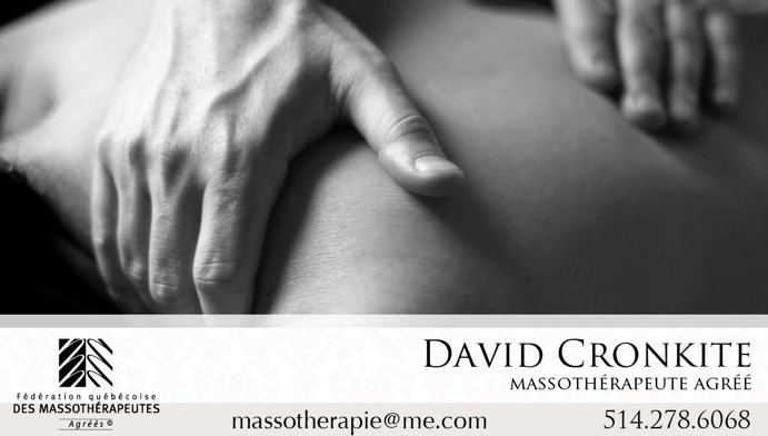 David Cronkite - Massothérapie | 10 Chem. Victor, Mille-Isles, QC J0R 1A0, Canada | Phone: (514) 278-6068