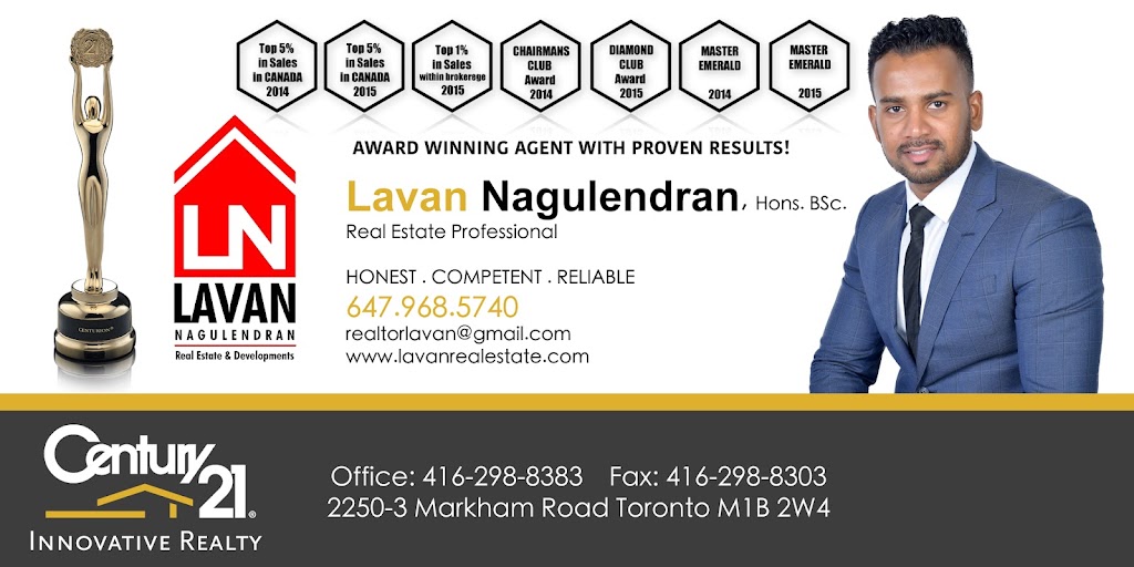 Lavan Nagulendran & Real Estate Team | 65 Fiesta Way, Whitby, ON L1P 1Y5, Canada | Phone: (647) 968-5740