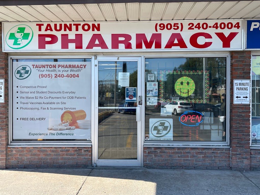 Taunton Pharmacy | 30 Taunton Rd E, Oshawa, ON L1G 3T7, Canada | Phone: (905) 240-4004
