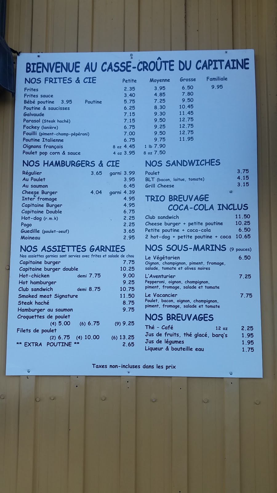 Casse-Croûte du Capitaine | 191 Boulevard Blais E, Berthier-sur-Mer, QC G0R 1E0, Canada | Phone: (581) 701-2873