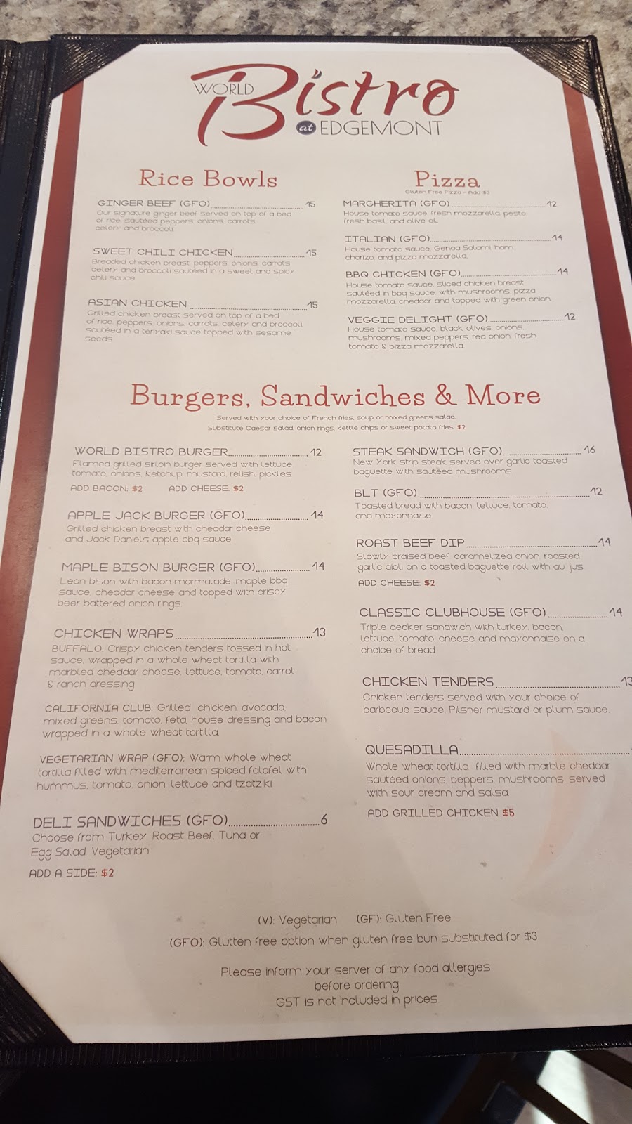 World Bistro at Edgemont | 7222 Edgemont Blvd NW, Calgary, AB T3A 2X7, Canada | Phone: (403) 239-4048