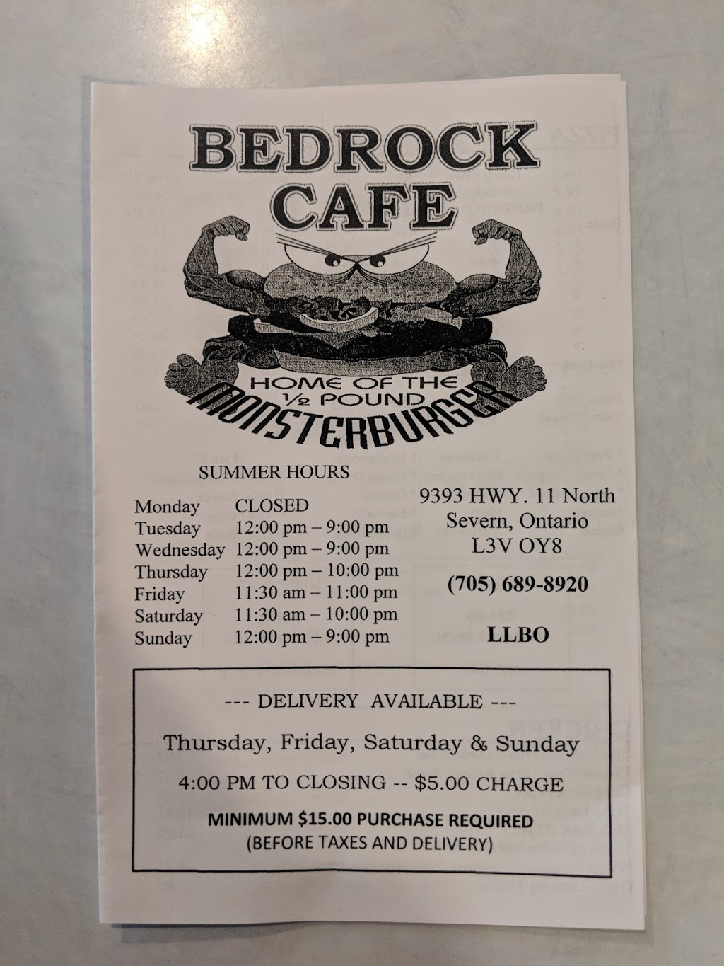 Bedrock Cafe | 9393 Ontario 11 N, Orillia, ON L3V 6H3, Canada | Phone: (705) 689-8920