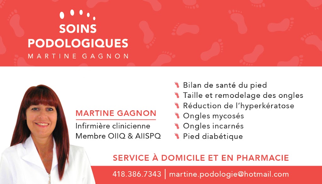 Soins Podologiques Martine Gagnon Infirmière Clinicienne | 270 Av. Desgagné, Sainte-Marie, QC G6E 3G1, Canada | Phone: (418) 386-7343