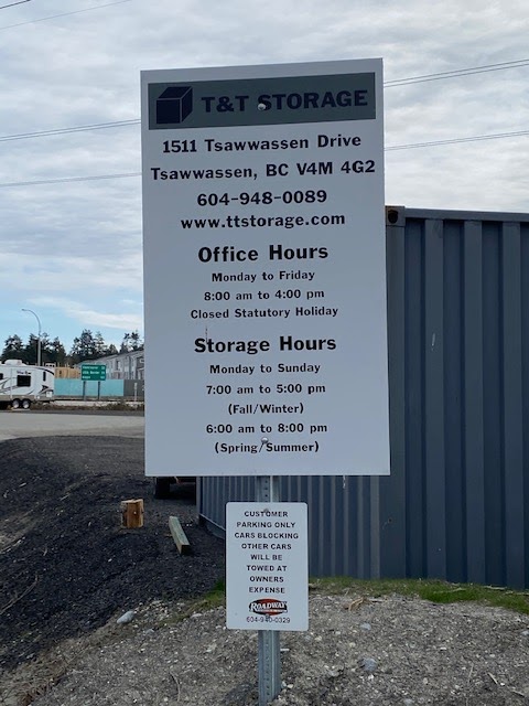 T & T Storage | 1511 Tsawwassen Dr N, Tsawwassen, BC V4M 4G2, Canada | Phone: (604) 948-0089