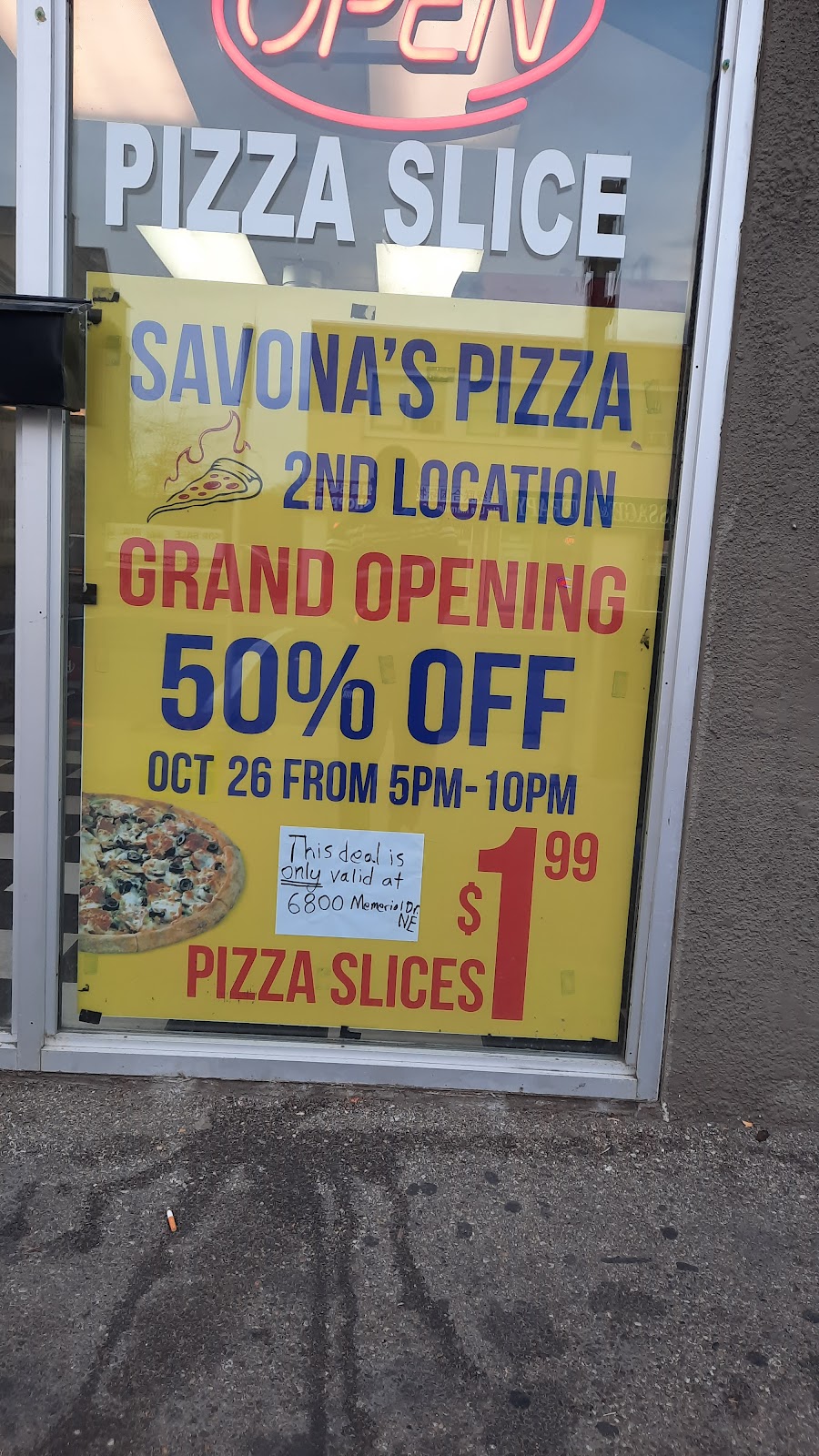 Savona's pizza - 6800 Memorial Dr #154, Calgary, AB T2A 6V3, Canada