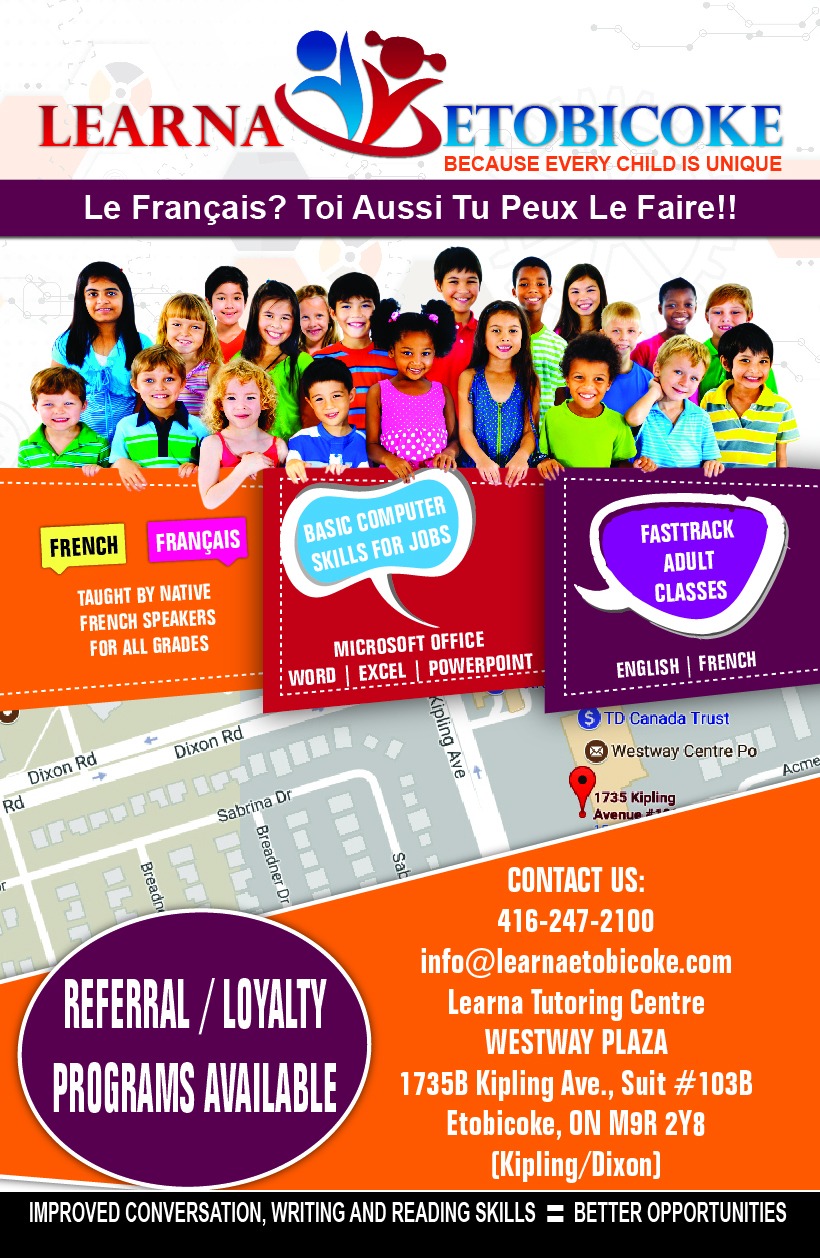 Learna Etobicoke | 1723 Kipling Ave #9, Etobicoke, ON M9R 4E1, Canada | Phone: (416) 247-2100