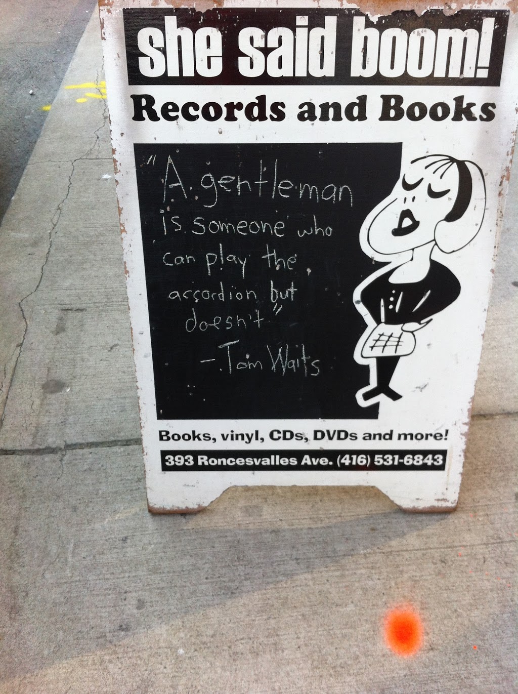 She Said Boom! | 393 Roncesvalles Ave, Toronto, ON M6R 2N1, Canada | Phone: (416) 531-6843
