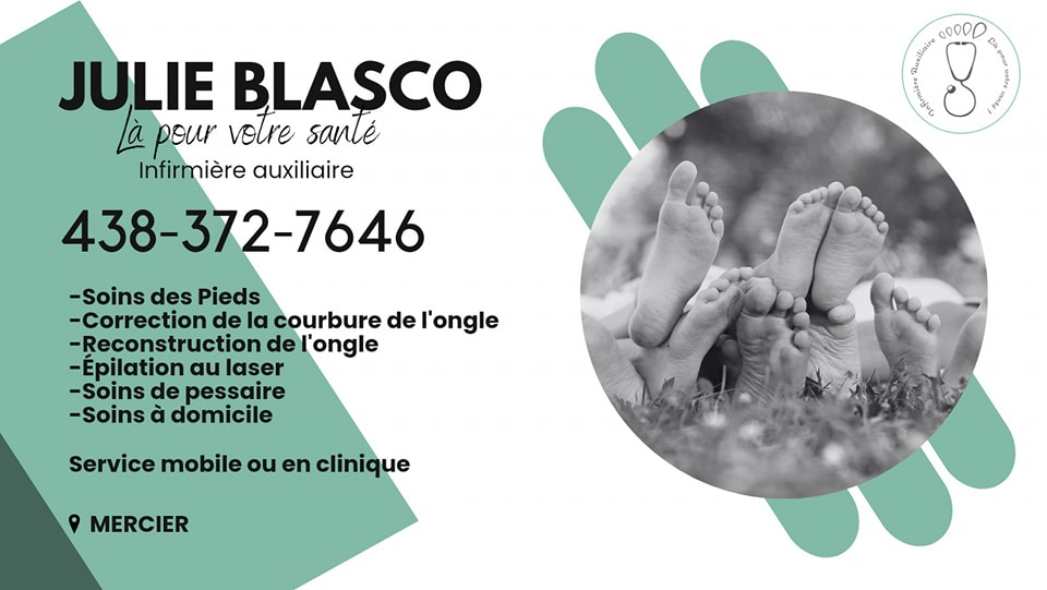 Julie Blasco, Infirmière Auxiliaire à domicile | 712 Bd Saint-Jean-Baptiste local 100, Mercier, QC J6R 1H3, Canada | Phone: (438) 372-7646