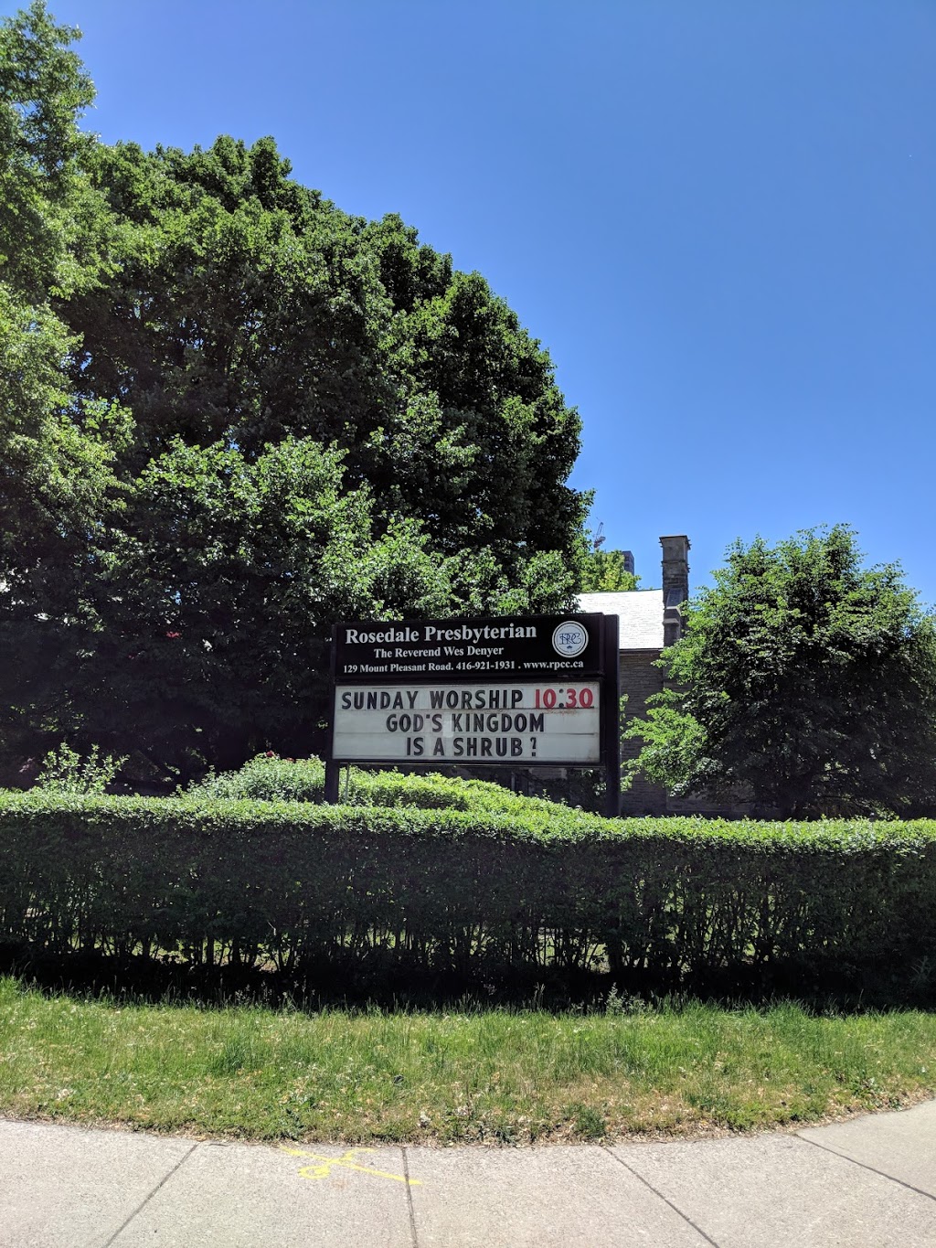 Rosedale Presbyterian Church | 129 Mt Pleasant Rd, Toronto, ON M4W 1R4, Canada | Phone: (416) 921-1931