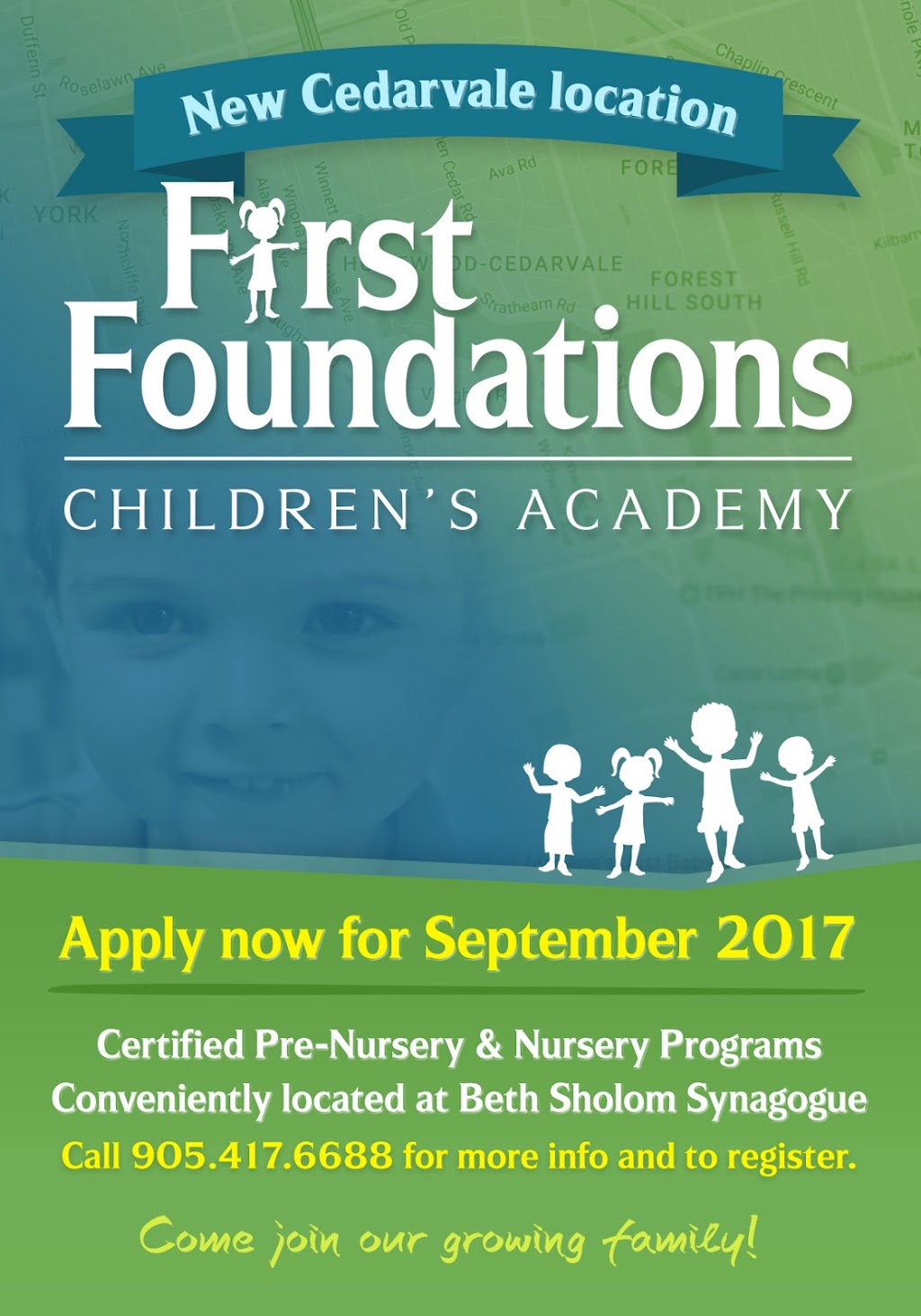 First Foundations Childrens Academy - Cedarvale | Beth Sholom Synagogue, 1445 Eglinton Ave W, York, ON M6C 2E6, Canada | Phone: (416) 266-8393