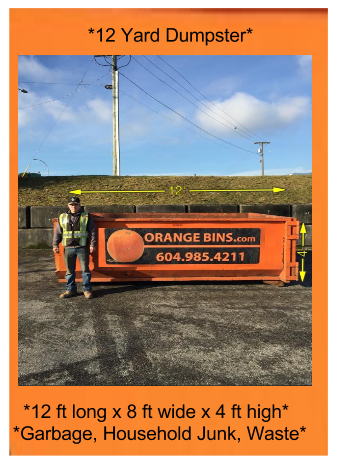Orange Bins - Bin rental Burnaby | 4111 Hastings St, Burnaby, BC V5C 6T7, Canada | Phone: (604) 445-1000