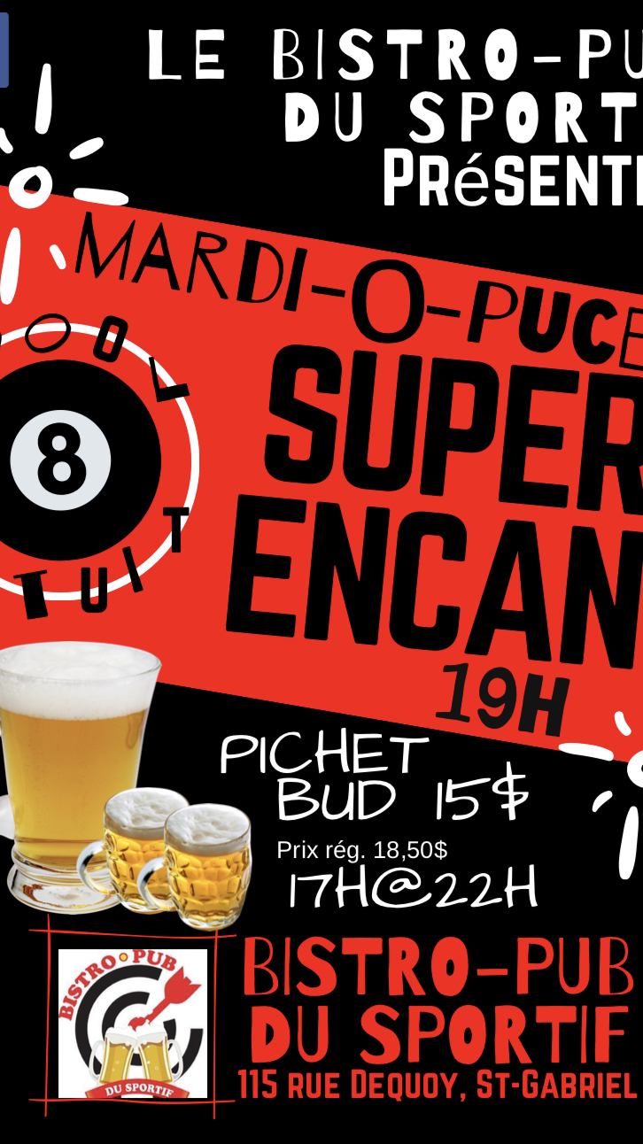 Bistro-Pub du Sportif | 115 Rue Dequoy, Saint-Gabriel-de-Brandon, QC J0K 2N0, Canada | Phone: (514) 913-5337