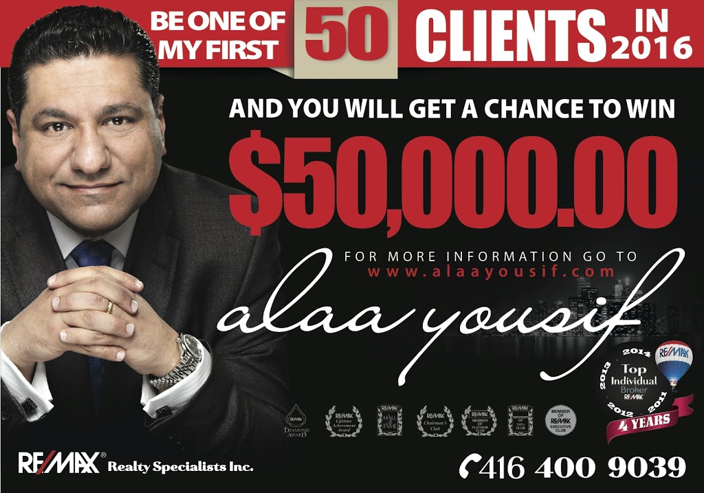 Alaa Yousif | 2691 Credit Valley Rd, Mississauga, ON L5M 7A1, Canada | Phone: (416) 400-9039