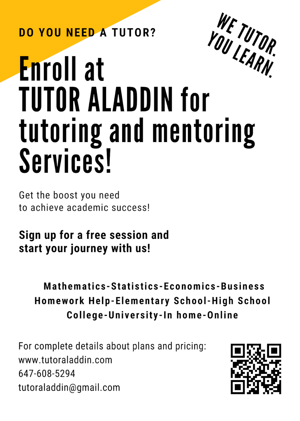 TUTOR ALADDIN | 80 Mornelle Ct #1216, Scarborough, ON M1E 4P8, Canada | Phone: (647) 608-5294