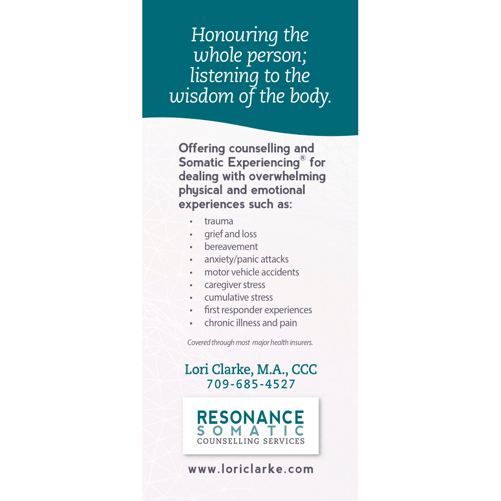 Resonance Somatic Counselling Services | health | 120 Lemarchant Rd, St. Johns, NL A1C 2H2, Canada | 7096854527 OR +1 709-685-4527