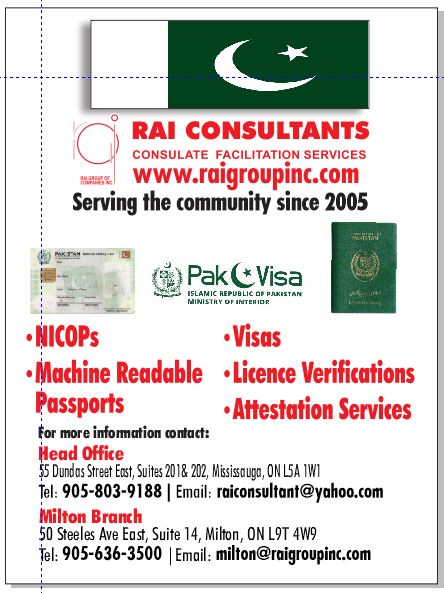 Pakistan Consulate Services - R.A.I. Consultants | 810 Nipissing Rd Suite 204, Milton, ON L9T 4Z9, Canada | Phone: (905) 636-3500