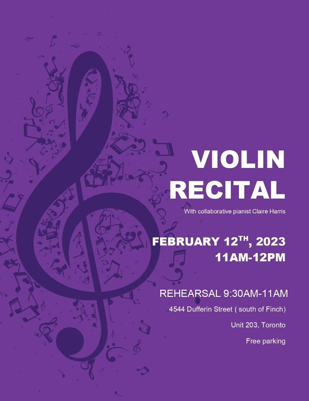 Violin Studio | 12 Kirk Bradden Rd E, Etobicoke, ON M8Y 2E6, Canada | Phone: (647) 740-5766