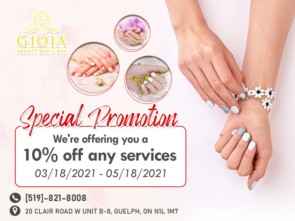 GIOIA Beauty Bar & Spa | 20 Clair Rd W Unit B-8, Guelph, ON N1L 1M7, Canada | Phone: (519) 821-8008
