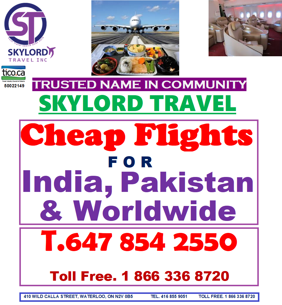 Skylord Travel Inc | travel agency | Waterloo, ON N2V 0B5, Canada | 4168559051 OR +1 416-855-9051