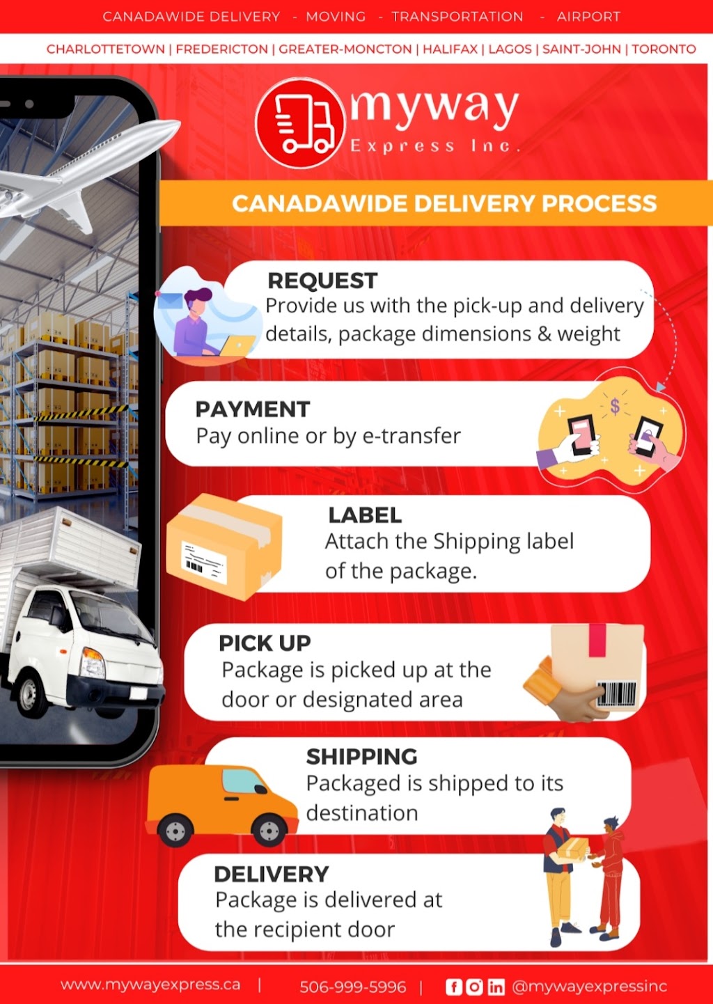 MyWay Express Inc. | 161 Rue Damien, Dieppe, NB E1A 0G2, Canada | Phone: (888) 546-9929