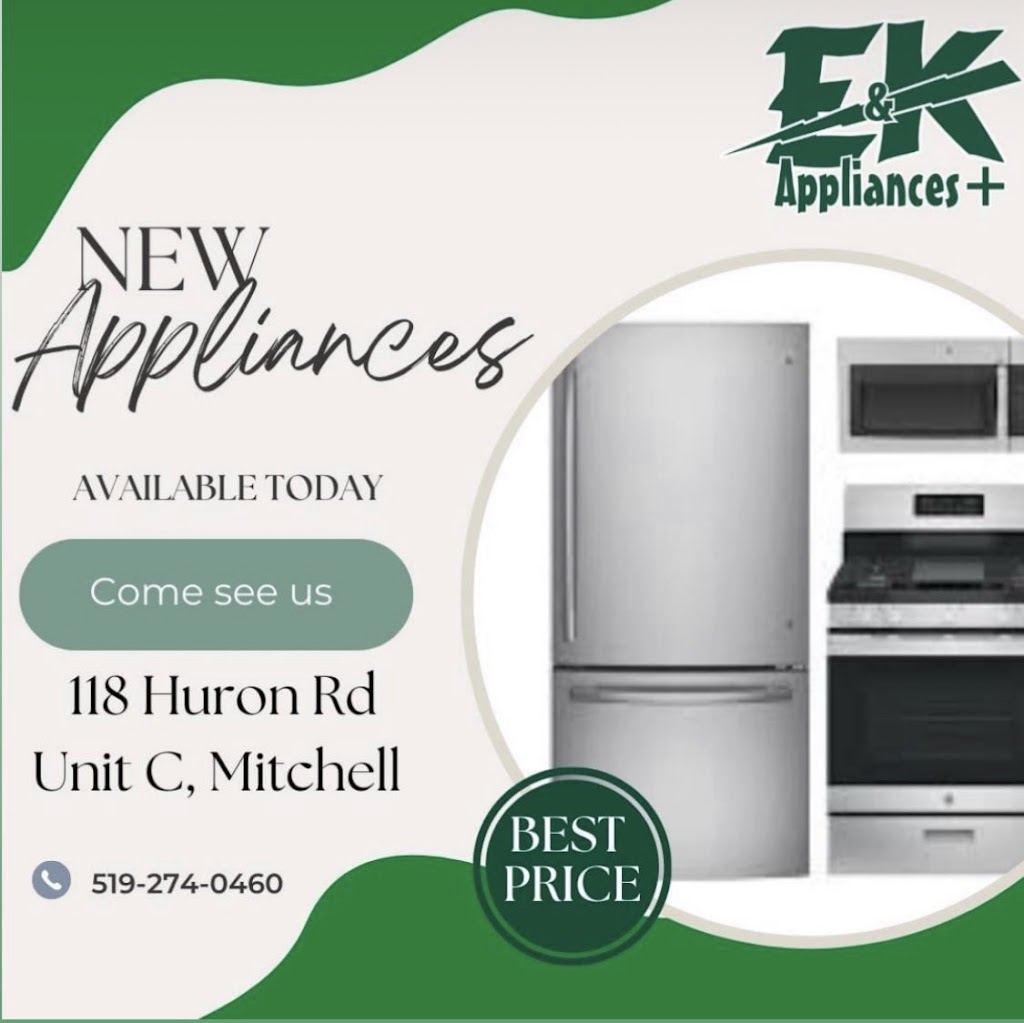 E&K Appliances Plus | 118 Huron Rd Unit C, West Perth, ON N0K 1N0, Canada | Phone: (519) 274-0460
