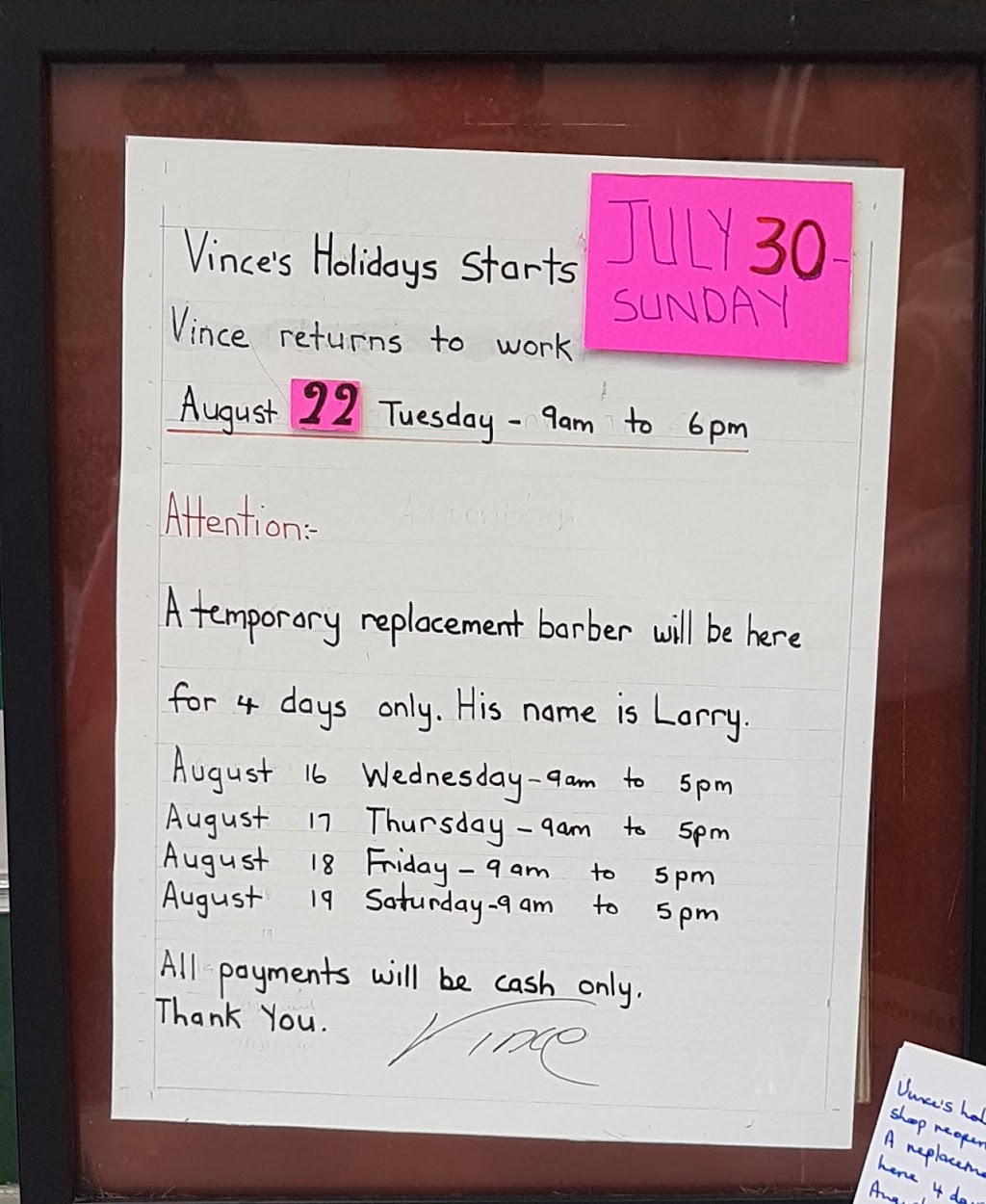 Vince Hair Cutting | 206 Seminole Rd, Ancaster, ON L9G 1Y9, Canada | Phone: (905) 523-5845