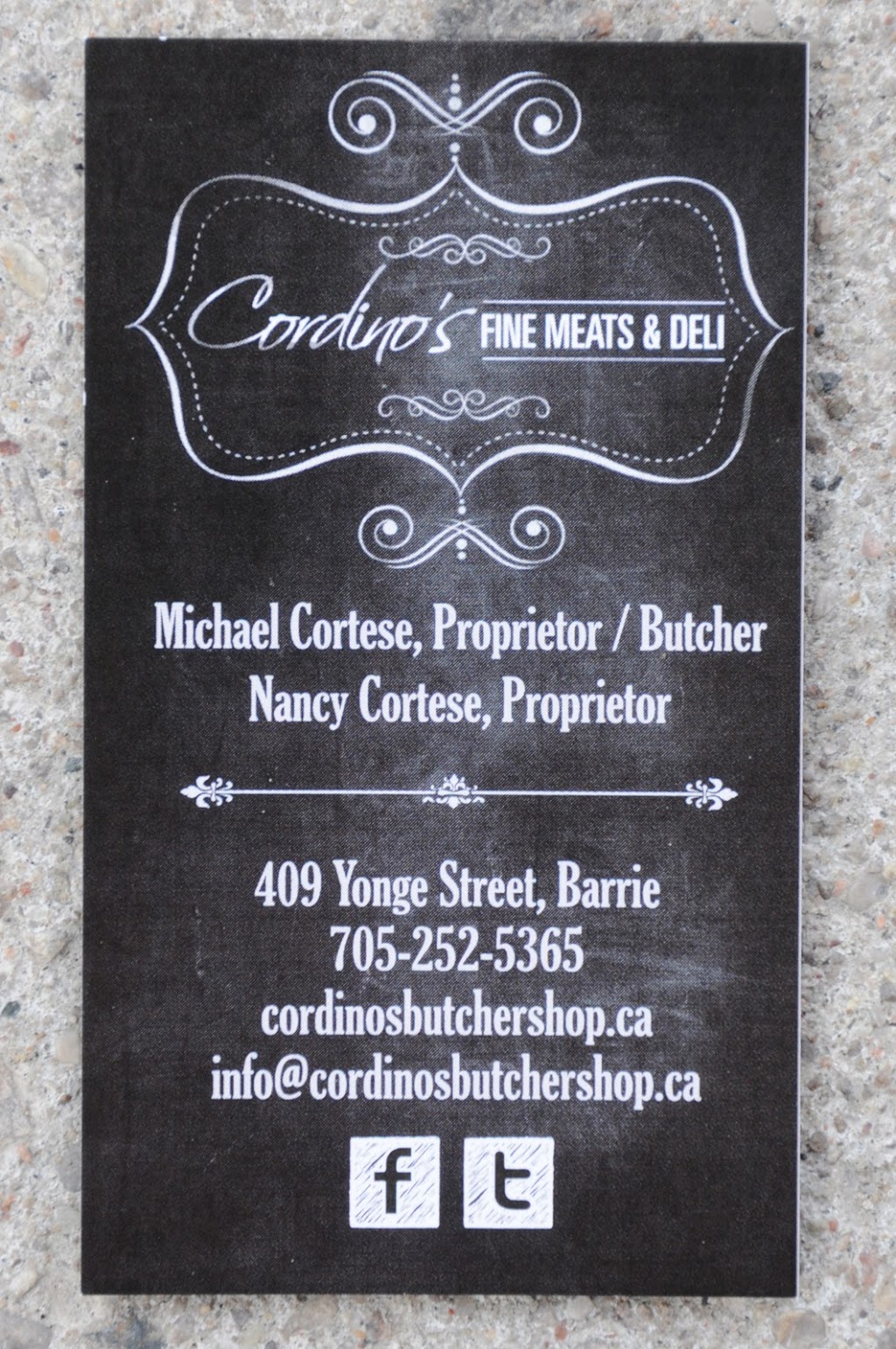 Cordinos Fine Meats & Deli | 170 Prince William Way, Barrie, ON L4M 0E5, Canada | Phone: (705) 252-5365