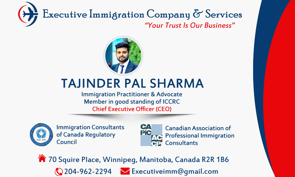 Executive Immigration Company & Services Inc. | 70 Squire Pl, Winnipeg, MB R2R 1B6, Canada | Phone: (204) 962-2294