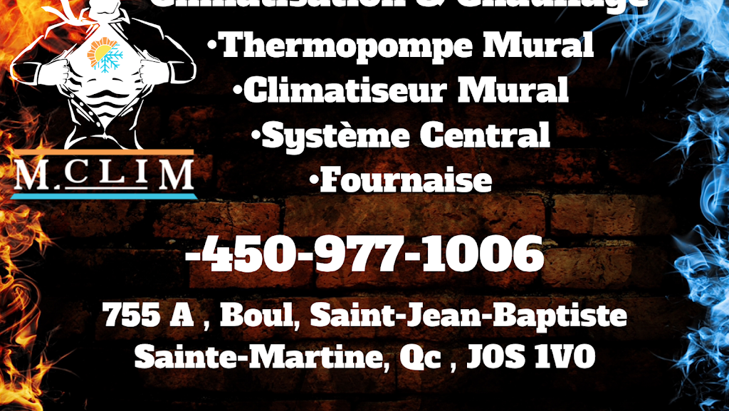M.Clim | 755 A Boulevard Saint-Jean-Baptiste, Sainte-Martine, QC J0S 1V0, Canada | Phone: (450) 977-1006