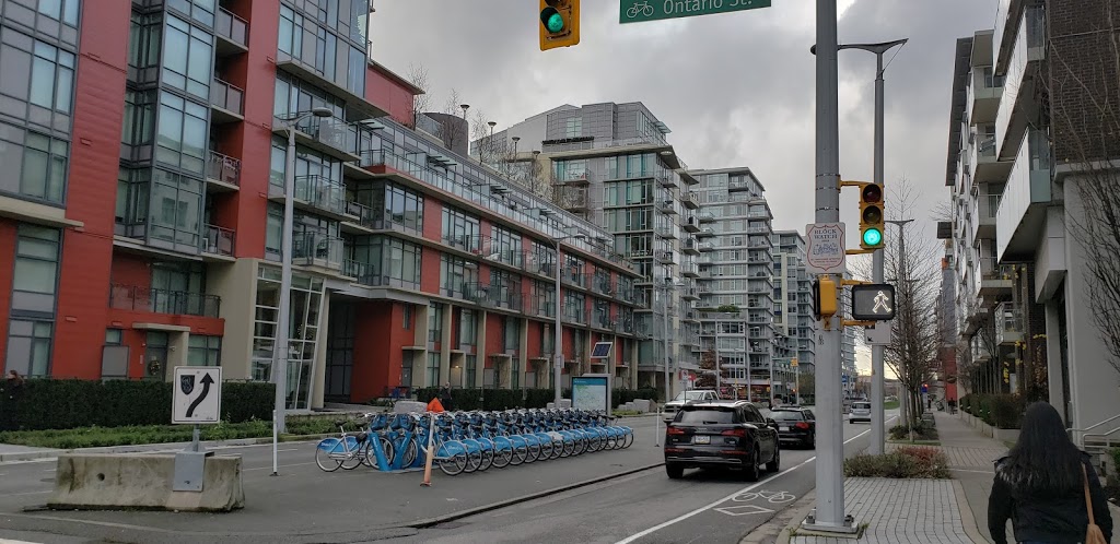 Mobi Bike Station 0174 - 1st & Ontario | Mount Pleasant, BC V5Y 0E1, Canada | Phone: (778) 655-1800