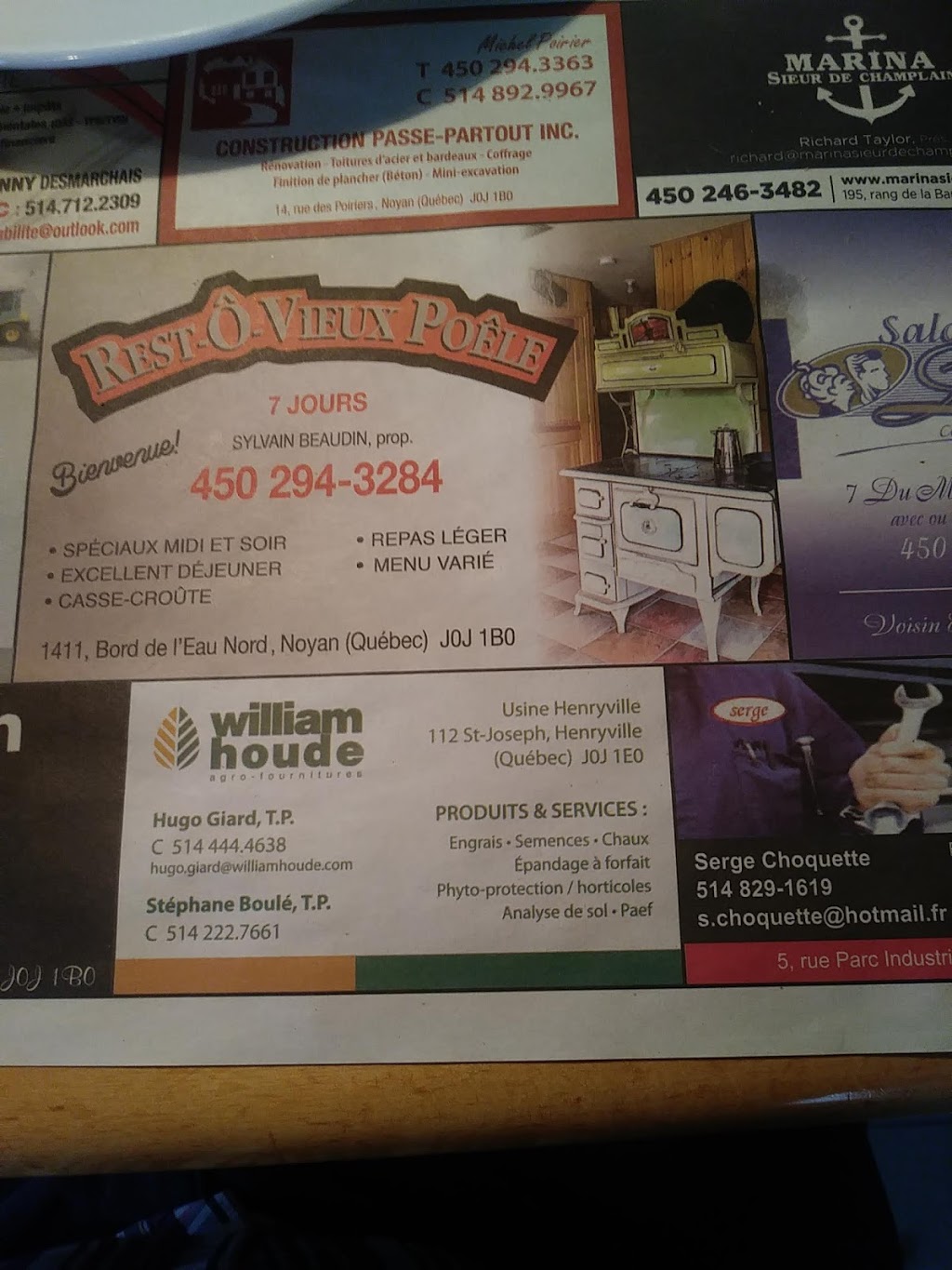 Rest-Ô-Vieux Poêle | 1411 Chemin du Bord-de-lEau N, Noyan, QC J0J 1B0, Canada | Phone: (450) 294-3284