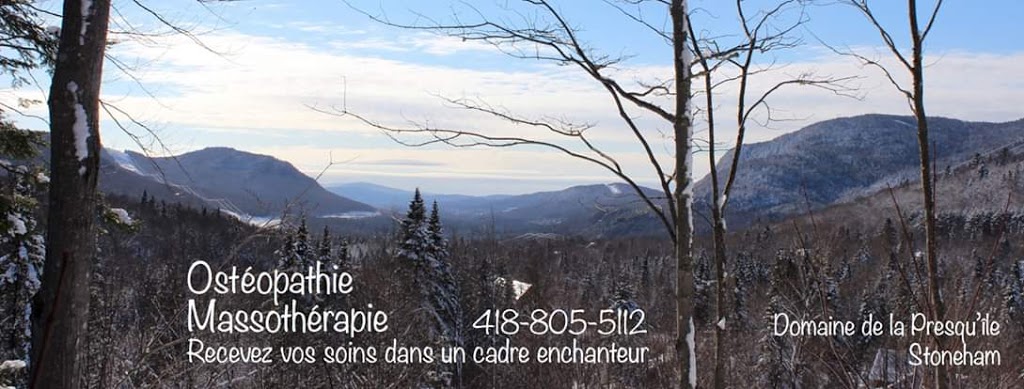 Ostéopathie et Massothérapie / Domaine de la Presquîle | 7 ch des Dunes, Stoneham-et-Tewkesbury, Quebec G3C 2V9, Canada | Phone: (418) 805-5112
