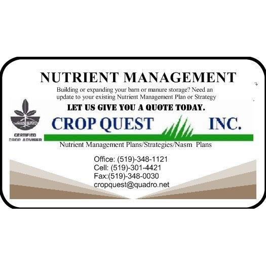 Cropquest Inc | 74 Sylvia St, Mitchell, ON N0K 1N0, Canada | Phone: (519) 348-1121