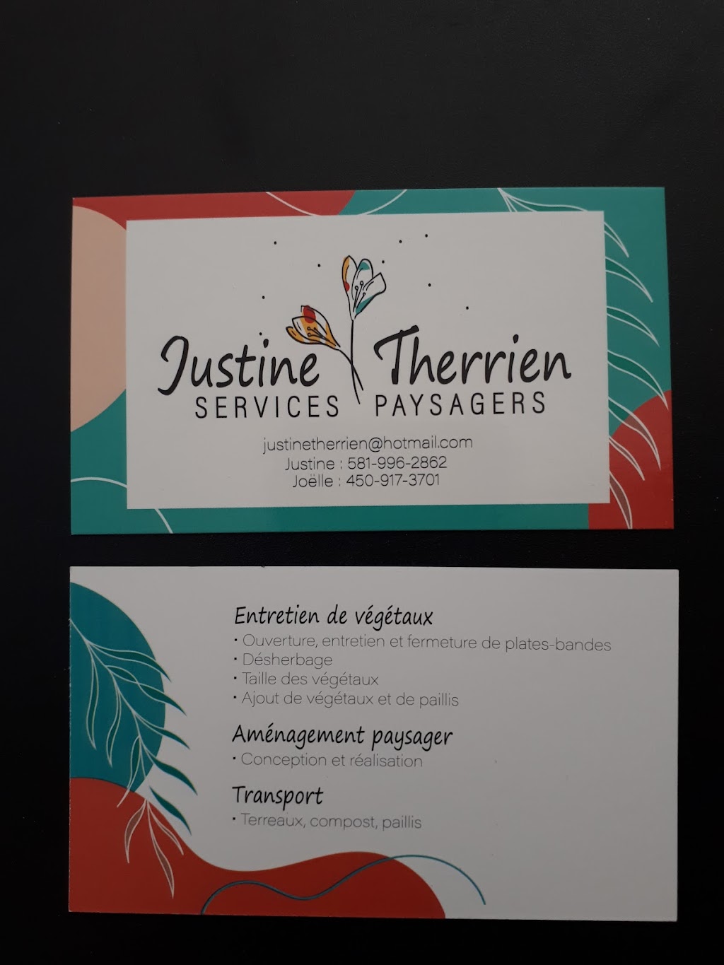 Justine Therrien Services paysagers | 1365 QC-158, Saint-Thomas, QC J0K 3L0, Canada | Phone: (581) 996-2862