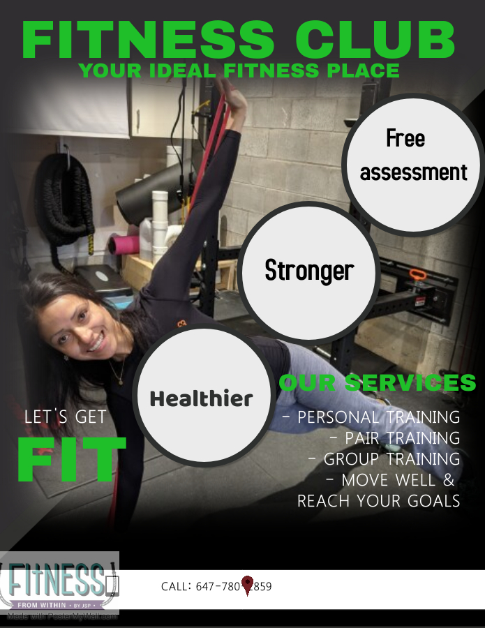 Fitness From Within by JSP | 635 Speyer Cir, Milton, ON L9T 0Y5, Canada | Phone: (647) 780-2859